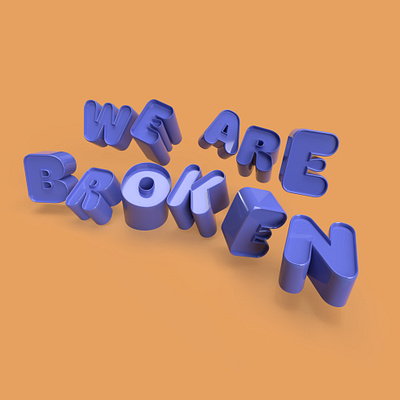 OK or Broken 3d broken dimension font hoss lettering type