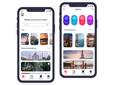 Travel Service- mobile application adobexd adobe uiuxdesign