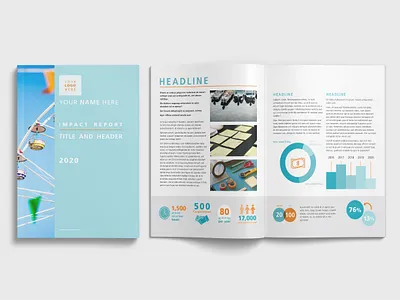 Impact Report Template brochure impact report infographics print template typography