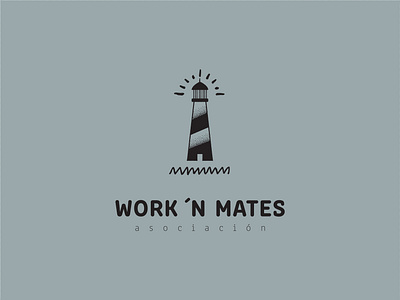 WORK 'N MATES COWORKING LOGO branding coworking design icon lighthouse logo vector