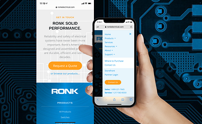 Ronk Electrical Mobile Website craft cms design mobile menu mobile ui responsive ui web web design webdevelopment website