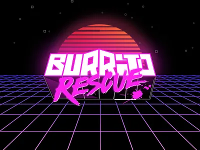 Burrito Rescue - Synthwave Exploration 80s brand burrito burritorescue logo moodboard sci fi synthwave