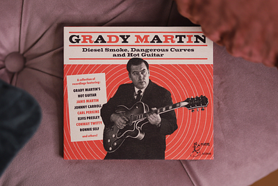 Grady Martin - Diesel Smoke, Dangerous Curves and Hot Guitar 1950s 1960s band design guitar illustration mid century mid century modern rockabilly vector