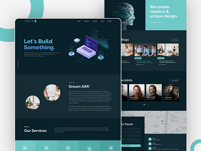 DreamAIMI branding design landingpage new trend ui ux webdesign website design