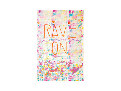 Rave On This Crazy Feeling artwork children book illustration confetti design fine art hand lettering illustration music pink song lyrics turquoise typography yellow