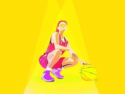 Basketball basketball flat girl in sport illustration minimal sport vector