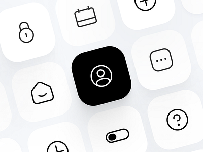 🏴 Icon Set 3d app black black white branding button clean dark design desktop fintory home icon illustration logo minimal mobile rounded icons shadow ui