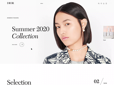 Dior Main page animation design minimal ui ux web