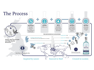 Gin process data visualization dataviz design flat illustration infographic vector