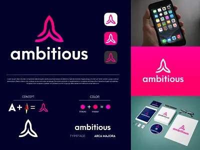 simple minimalistic "A" letter mark Logo design branding colorful creative logo design flat graphicyes identity logo logo design logodesign logos logotype minimal modern logo monogram logo unique logo