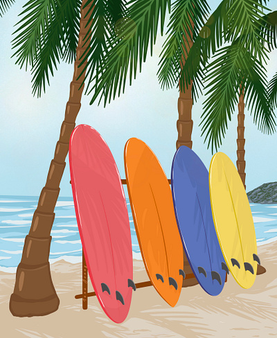 Surf with me art artwork design digitalart illustration illustrator summer surf surfing travel