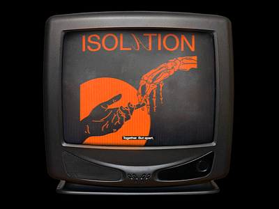 ISOL𝒜TION brutalism death design graphic illustration isolation line minimal mockup quarantine red tv type typography