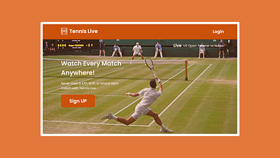 Tennis Live streaming uidesign webdesign