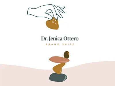 Dr. Jenica Ottero Brand Suite brand identity branding design feminine icon illustration illustrator logo logo design plants psychology typography women