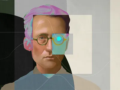 Schrodinger's Particle in A Box atom editorial illustration illustration photoshop science and technology science illustration