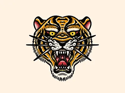 Tiger Head Illustration illustration procreate tattoo tiger