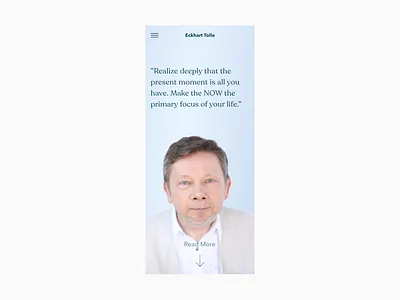 Eckhart Tolle quote site mobile design photography quote typography web webdesign website