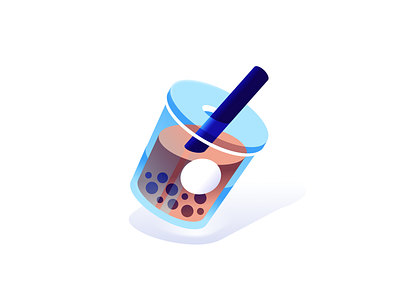 Bubble Tea boba bubble cup drink illustration milk minimal tea vector