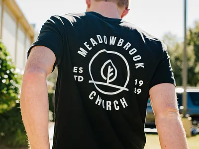 Meadowbrook Merch badge branding church hat lockup logo merch merchandise shirt