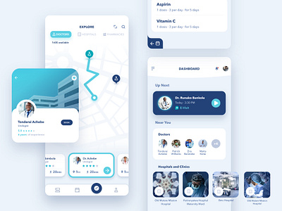 Afrimed UI app branding design doctor app healthcare app medical app ui ux