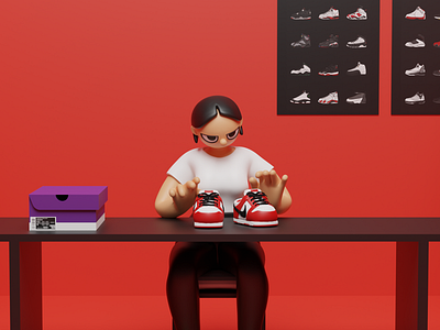 SB Chicago web 3d art 3dart 3dcharacter 3dillustration blender3d character design fridony graphicdesign illustration