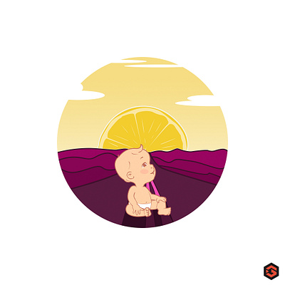 Baby on going design flat graphic design illustration illustrator minimal photoshop sureal surealism vector vector illustration vectorart