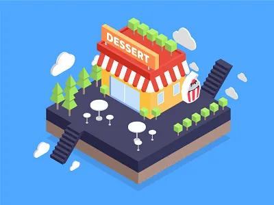 dessert shop brand branding design illustration shop