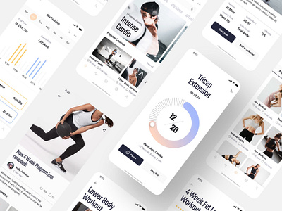 Fitness app screens UI design adobe xd app idea app templates dashboard figma fitness app mobile app mobile app ui design mobile ui sketchapp ui design ui kit ui ux design workout app yoga app 应用 应用界面 设计