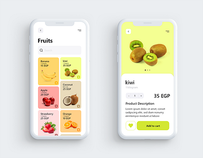 Greengrocer App | Fruits Screen app design colorful ecommerce food food and drink fruits ui uichallenge uiux