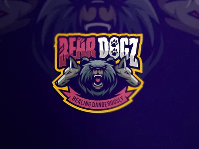Bear dogz angry bear bear logo brand character dog dogs e sport esport esports logo mascot shield sport