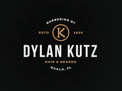 Barbering by Dylan Kutz badge barber barbershop design florida icon illustration lockup logo