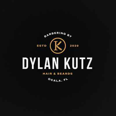 Barbering by Dylan Kutz badge barber barbershop design florida icon illustration lockup logo