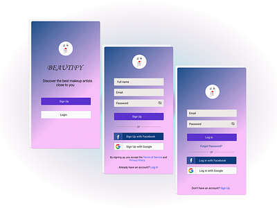 #DailyUI 001 - Sign up page for Beautify