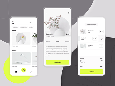 Circle Plus—Home Interior Shopping App app app design application application ui checkout daily ui dailyui e commerce e commerce design ecommerce ios mobile mobile app mobile ui product design productdesign shopping app ui ux web app