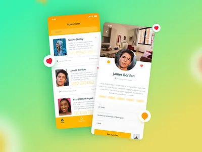 Roommate Finder App design house rent housesharingapp ios app mobileappdesign rental app rentals roommatefinder roommates ui uidesign