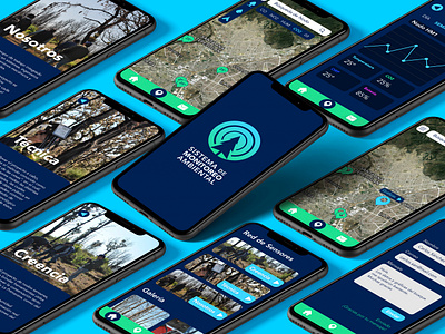 Sistema de Monitoreo Ambiental app appdesign appdesigner colors design icons interface minimalist ui ux