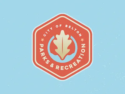Belton Parks & Recreation Logo Concept badge branding city leaf logo oak parks and recreation patch water