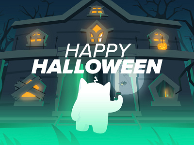 Happy Halloween! adventure creepy gary ghost halloween haunted house illustration mansion night pumpkin scary spider stake vampire