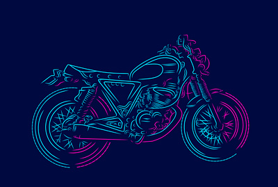 Vintage Bike Motorcycle abstract art bike bike ride cartoon color design graphic illustration line art lineart logo modern motorcycle vector vintage