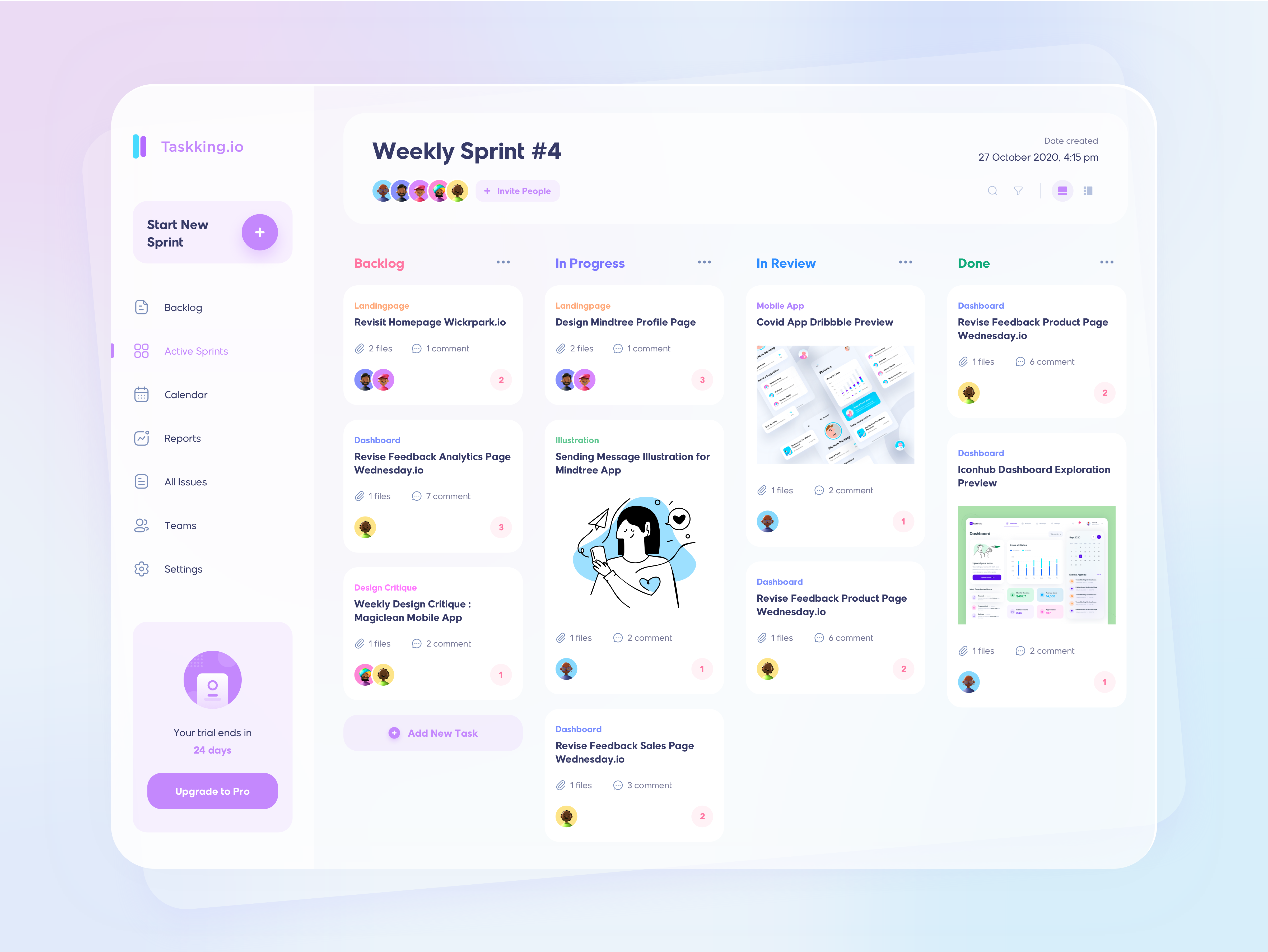 Example of Tasking.io Project Management
