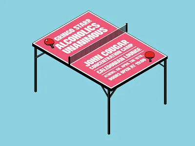 Tabletennis music poster blocky childish colourful flatdesign fun illustration isometric isometric illustration minimalist minimalistic musicposter simple typography