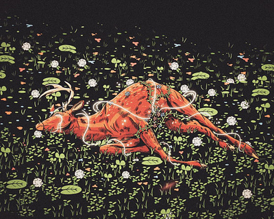 I'm not here anymore dead deer flowers forest nature plants save earth save the planet spirituality