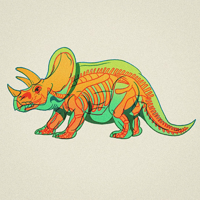 Dino-Ray color dead dino dinos dinosaur illustration mexico procreate ray skull triceratops vector