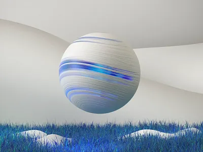 Blue grass sphere reflection 3d aep ai animation artificialintelligence branding c4d cg art cgi grass illustration landing lowpoly motion natural nature nature art simple white