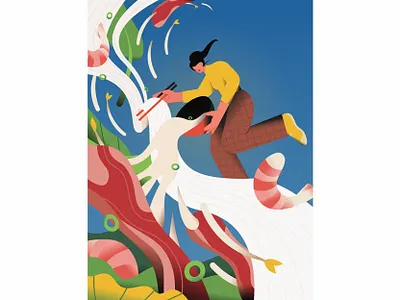 Vietnamese Pho character color flat food girls graphic illustration illustrator life vector