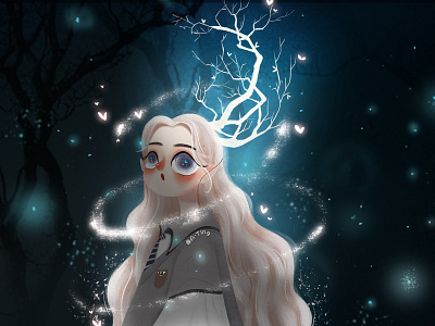 Elk forest illustration