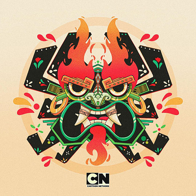 AKU color culture dead fire flowers illustration mexico plants prehispanic