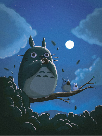 Totoro (となりのトトロ) flowers illustration studioghibli totoro