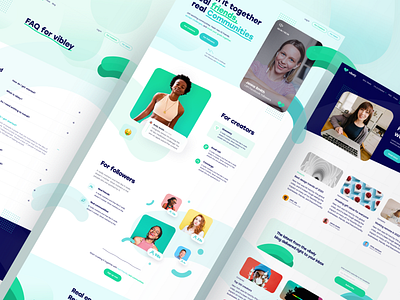 Vibley Landing Page + Internal Pages app blog community fans friends goals landing page ui online online groups schools social network socialmedia ui ui ux vibley virtual virtual event websites