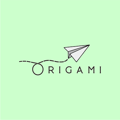 Origami design icon logo minimal typography vector